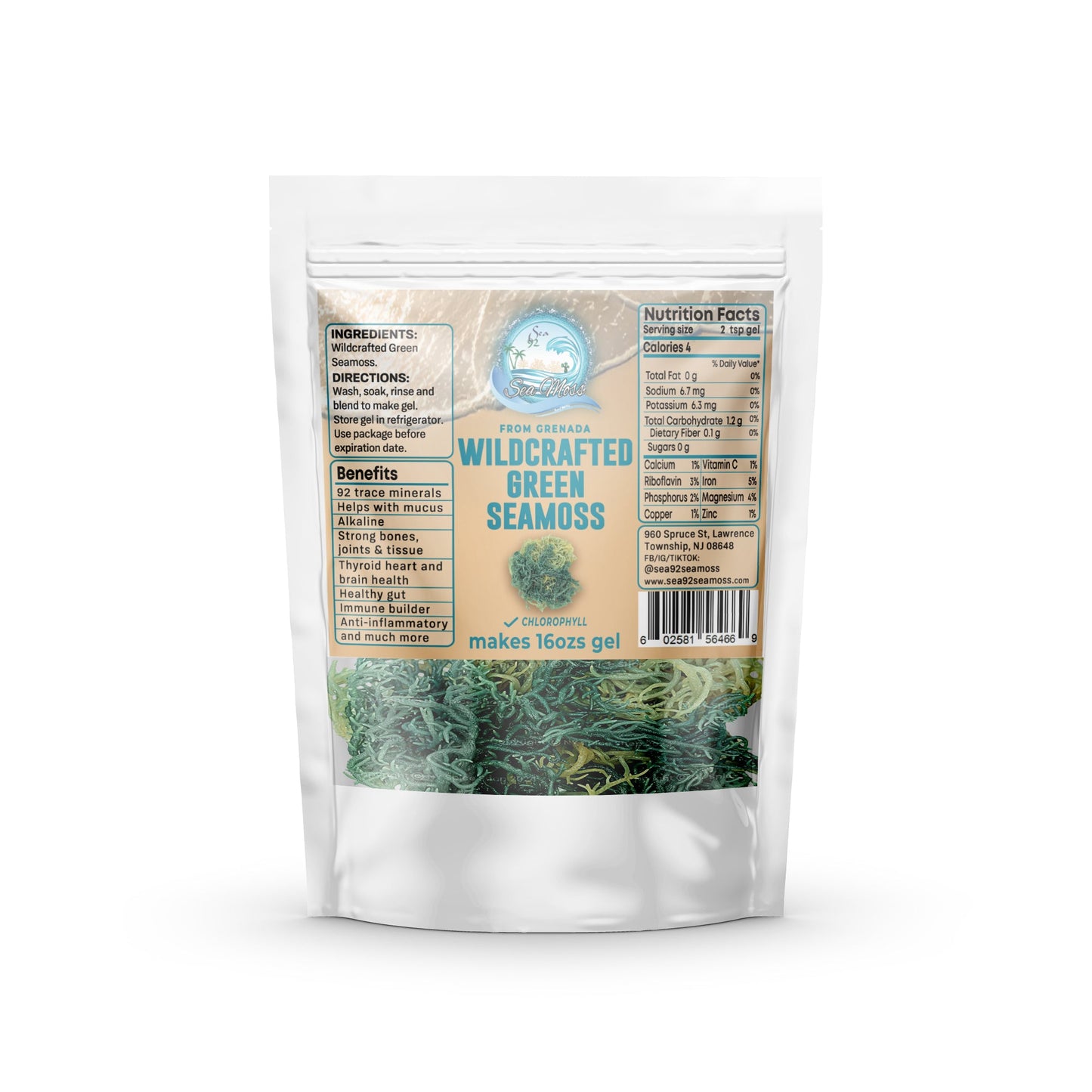 Wildcrafted Raw & Dried Green Sea Moss. Makes 128oz Of Sea Moss Gel
