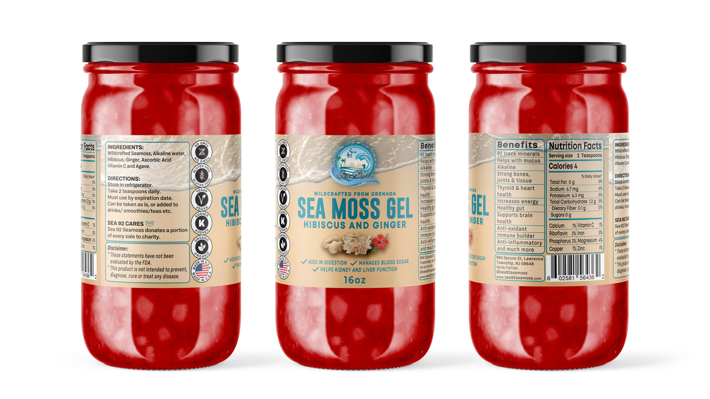 Sea Moss Gel With Hibiscus & Ginger