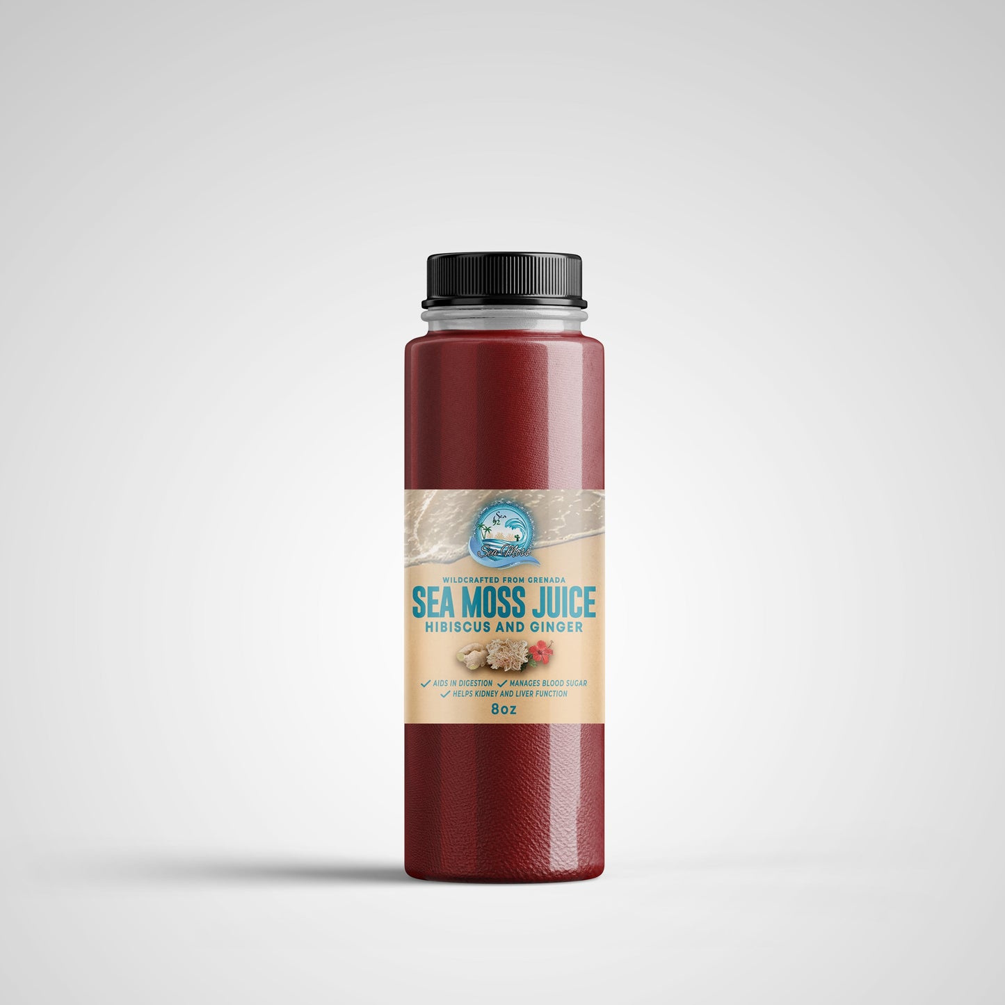Hibiscus & Ginger Sea Moss Juice 8oz
