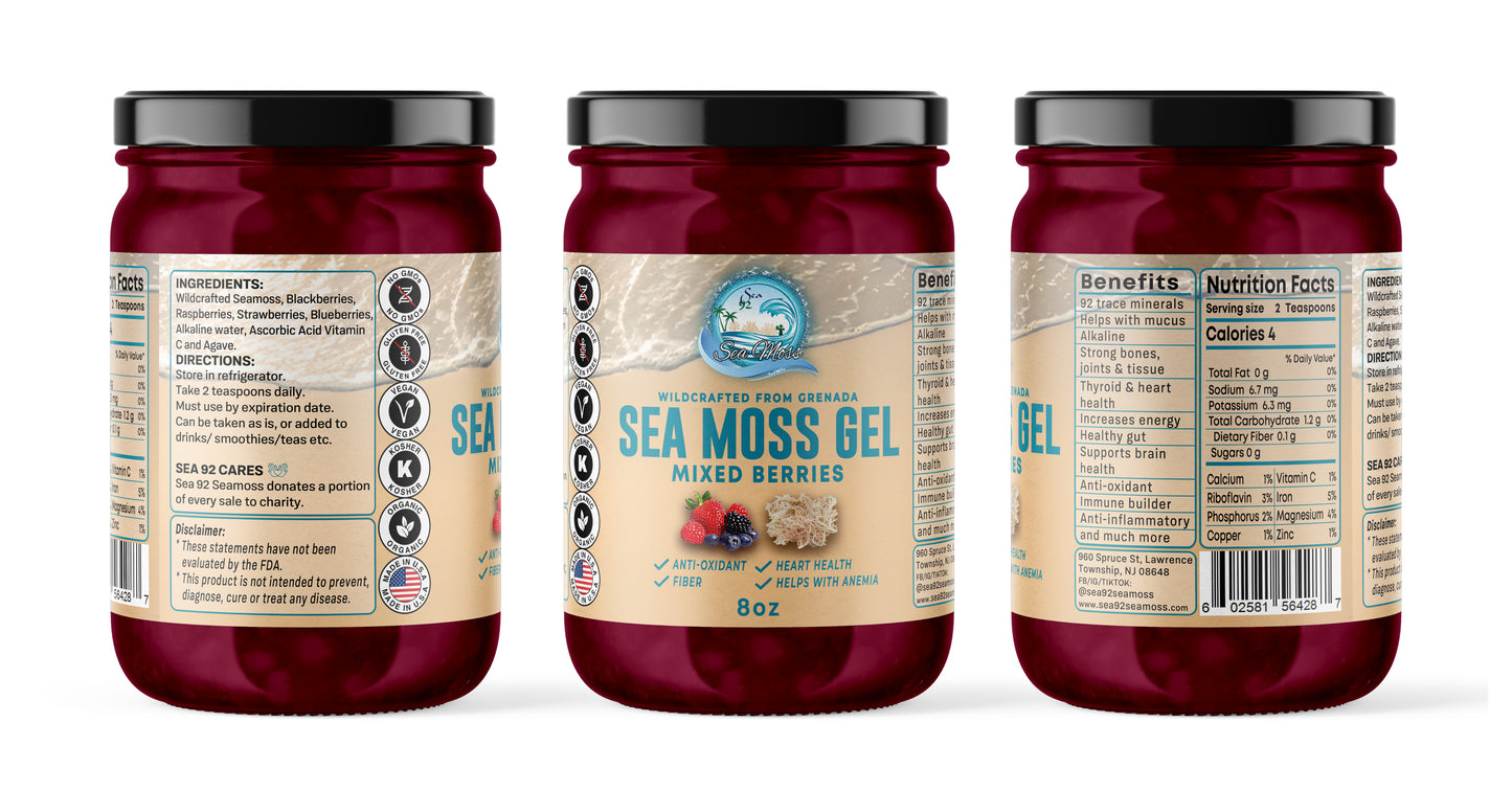 Sea Moss Gel With Mixed Berries