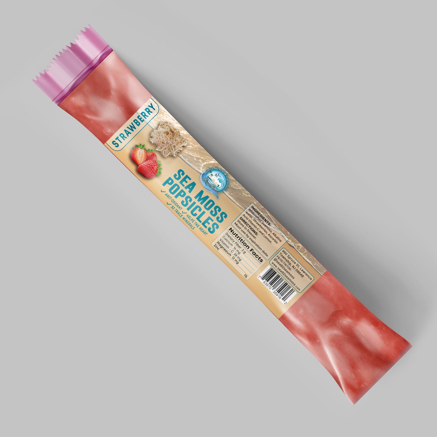 Sea Moss Popsicle With Organic Strawberry