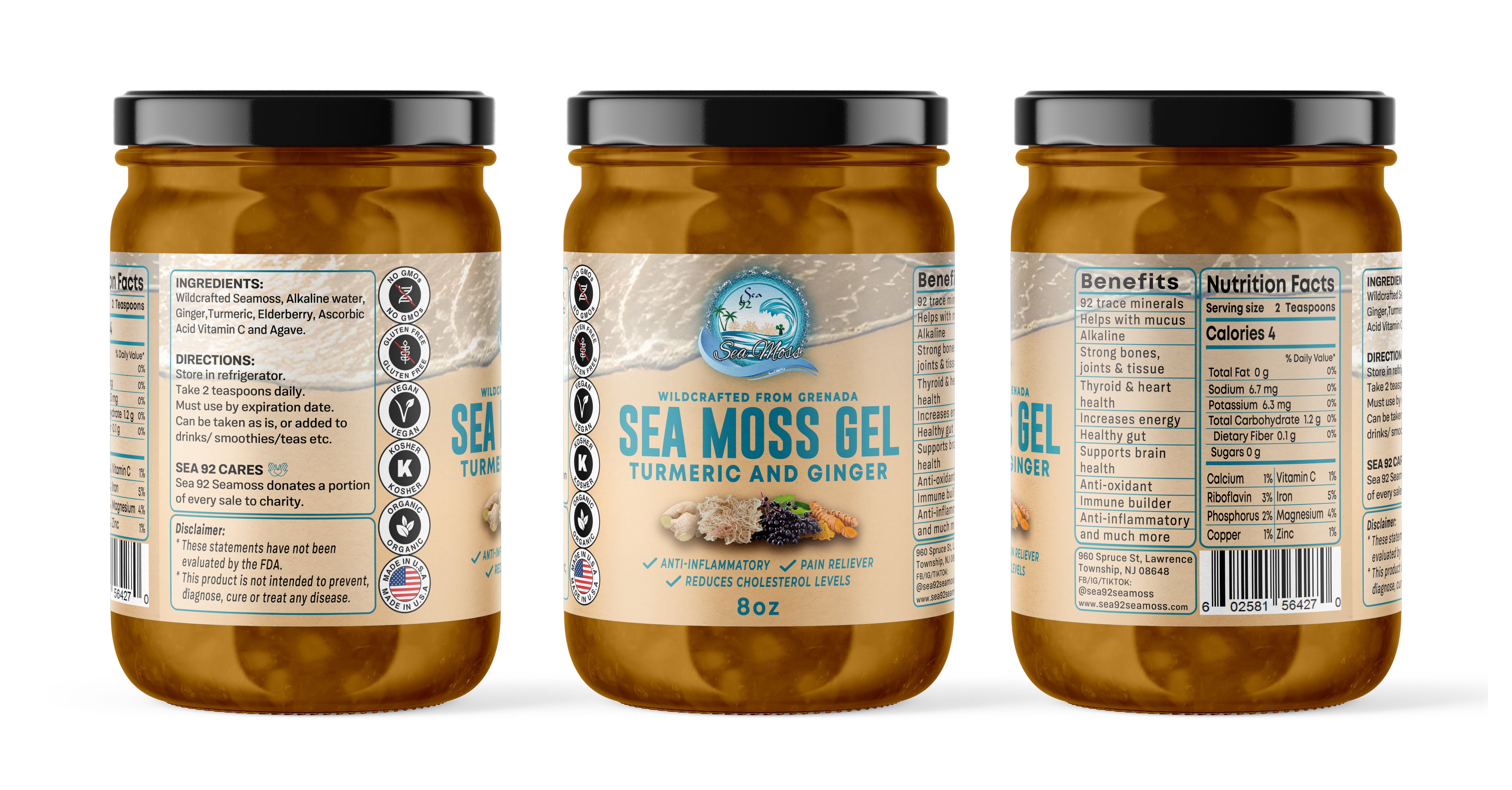 Turmeric & Ginger Sea Moss Gel – Sea 92 Sea Moss